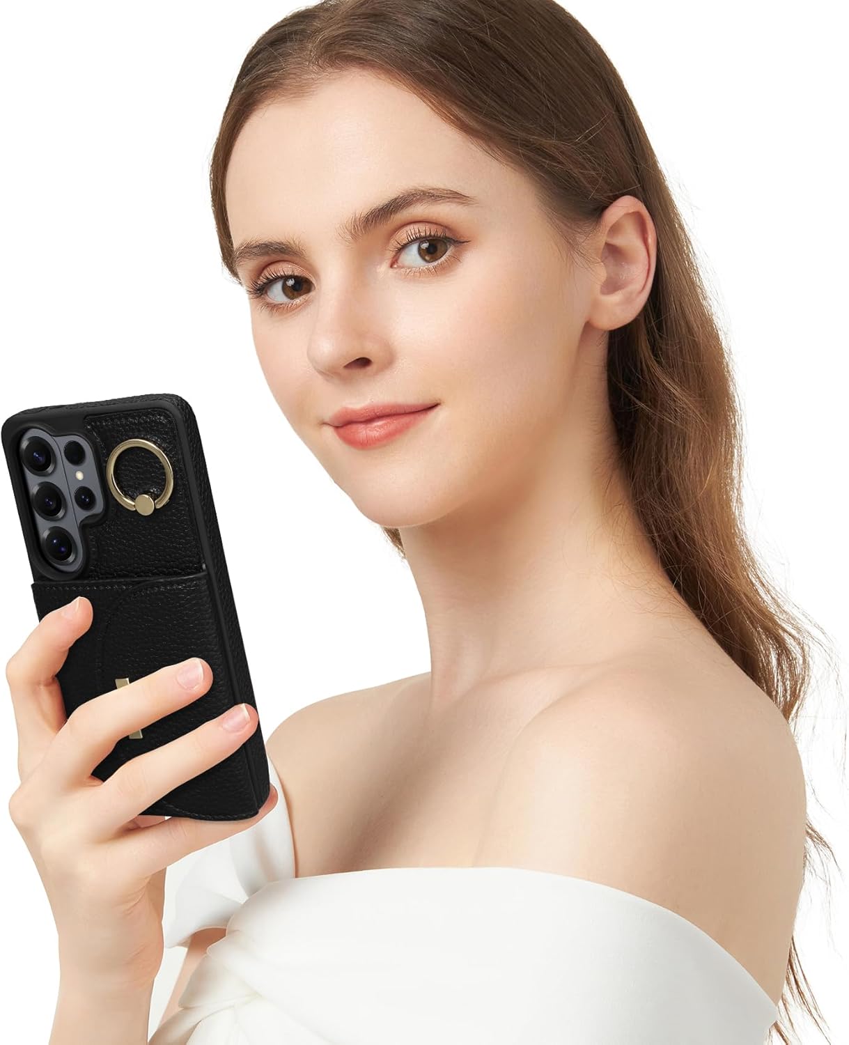 Keallce Wallet Case for Samsung Galaxy S26 Ultra 6.9'', Flip Case with RFID Blocking Card Slots, Ring Holder Kickstand, PU Leather Protective Folio Cover for Women, Black