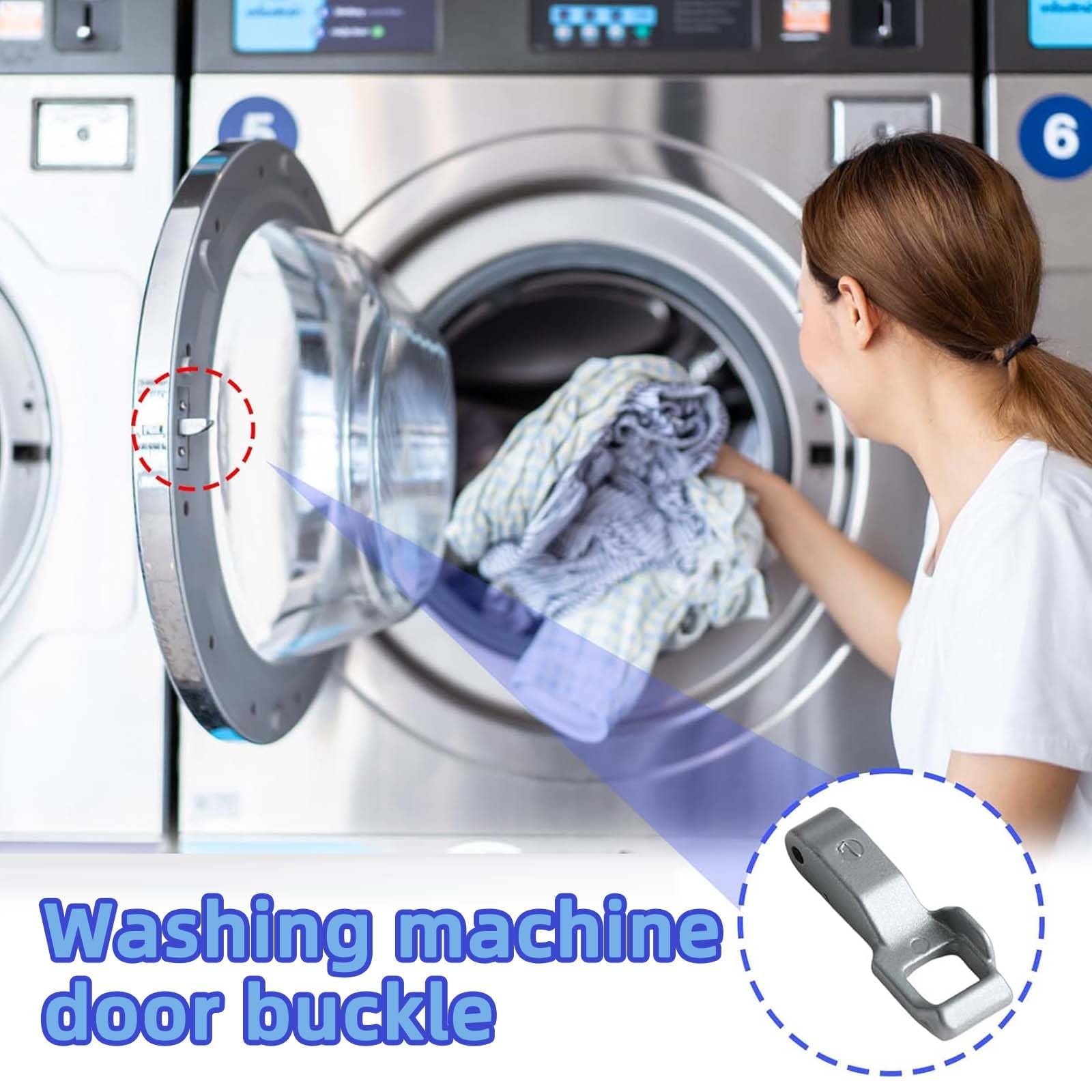 Kit Serratura E Gancio Porta Per Lavatrice LG - Ricambio MFG63099101 In Acciaio Inox - NIYATA - 5