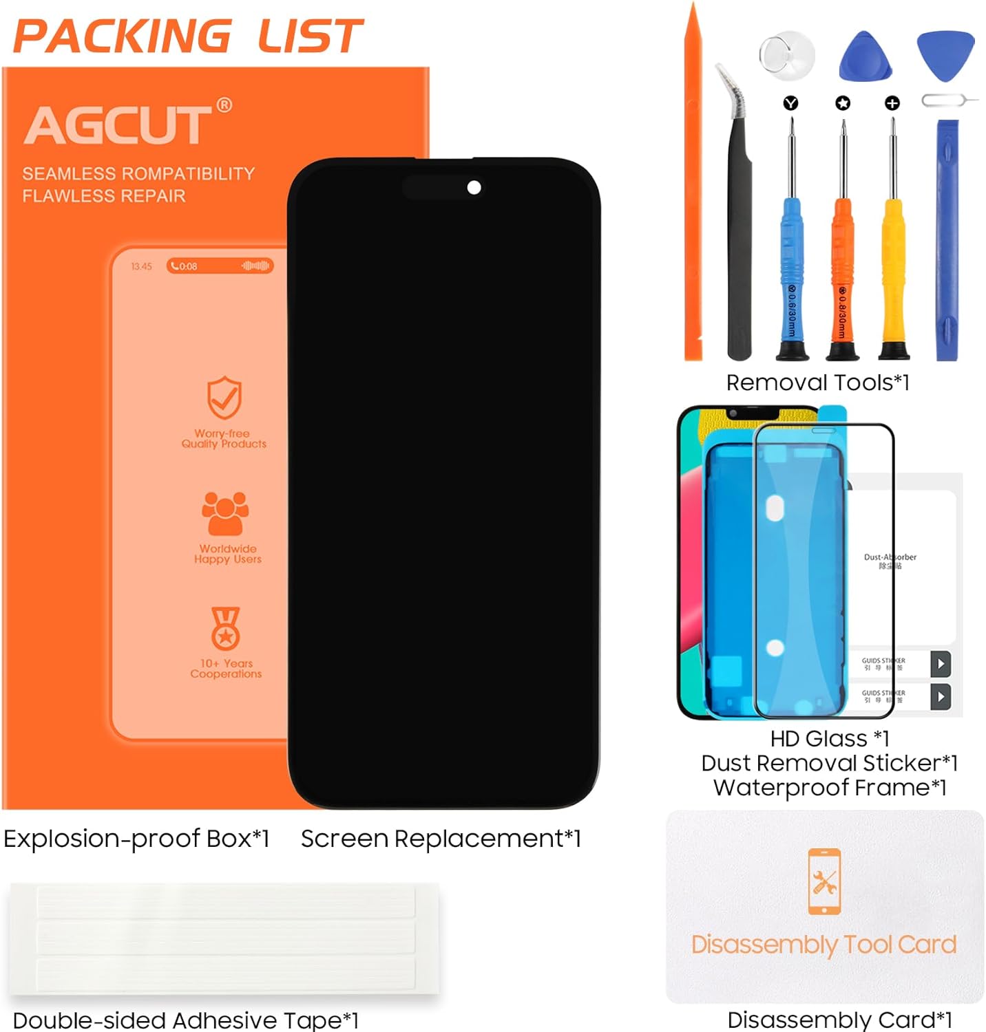 INCELL for iPhone 14 Pro Screen Replacement for iPhone 14 Pro LCD Display A2890, A2650, A2889, A2892 Digitizer Touch Screen Assembly Repair Part