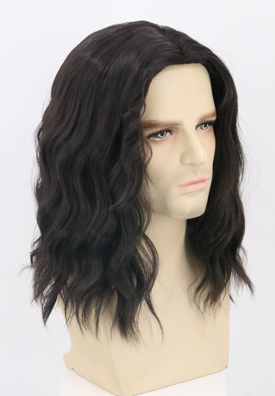 Topcosplay Men Wigs Black Short Curly Hair Funny Wigs for Man Halloween Costume Party Wig - Image 6