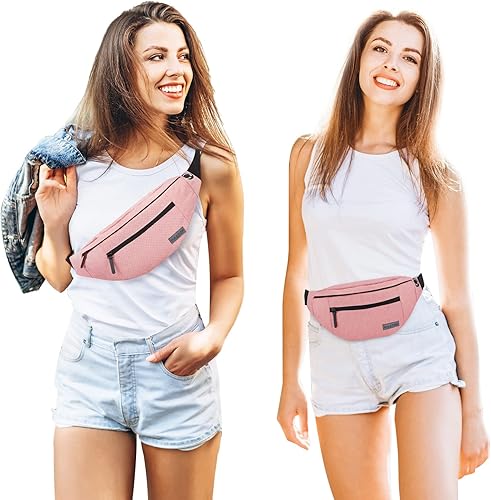 Miniatura 2 de MAXTOP - Cangurera cruzada grande con 4 bolsillos con cremallera, ideal para eventos deportivos, festivales, entrenamiento, viajes, correr y uso