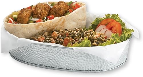 TableCraft Productos GP96 Plato ovalado galvanizado, 9.5" x 6", plateado