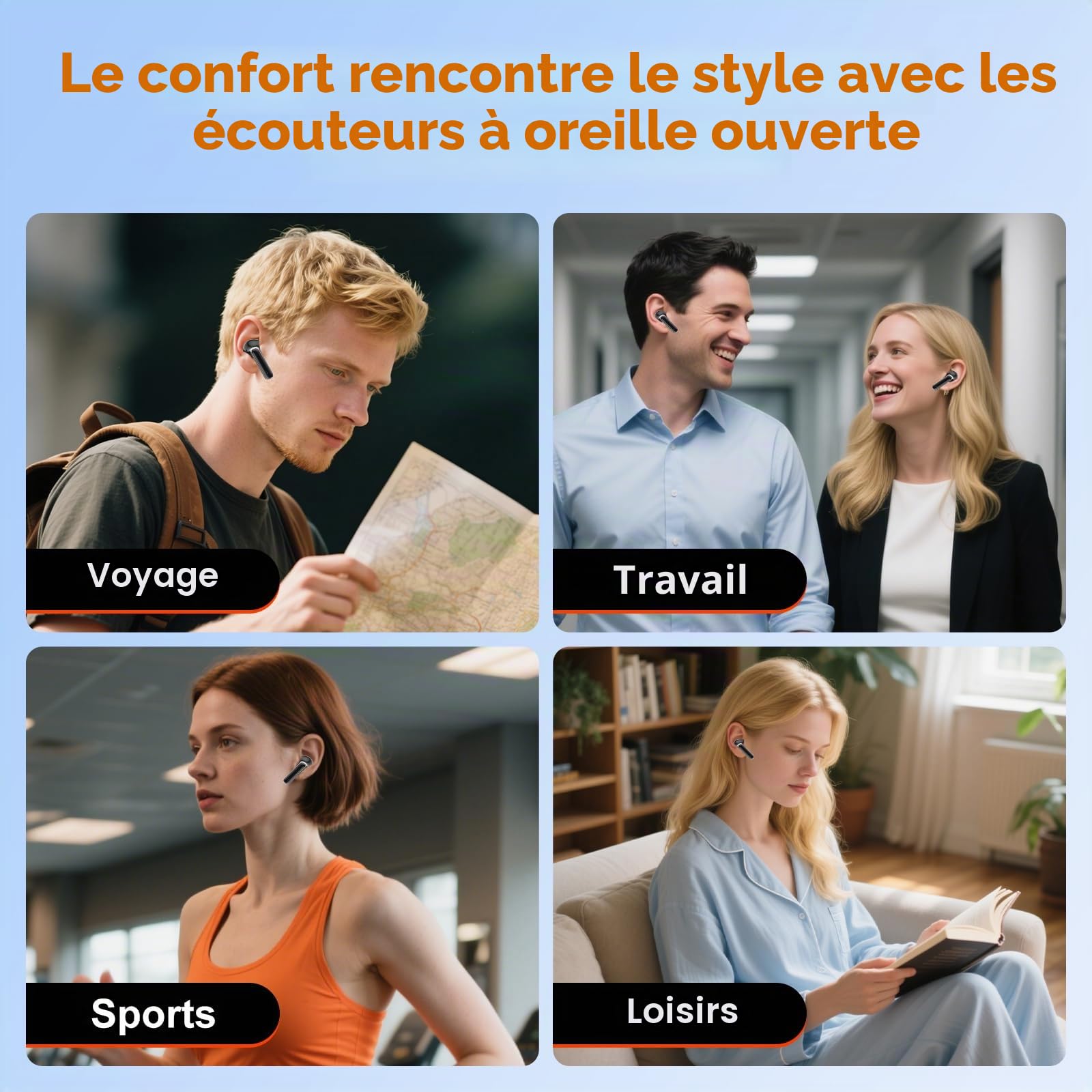 Ecouteur Traducteur Instantané 3-en-1, Traducteur Vocal 150 Langues Temps réel ANC Bluetooth 5.4, Basses améliorée, Ajustement sûr Course à Pied