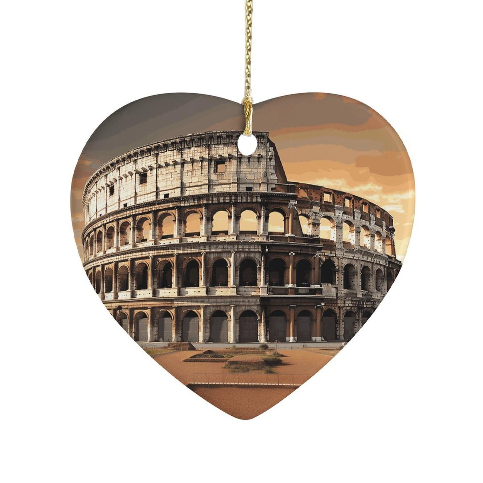 Fekiloot Style Ancient Colosseum Ceramic Ornament Home Decor Keepsake