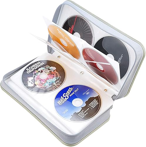 Miniatura 46 de Cartera para CD y DVD, capacidad de 96 pulgadas, resistente, resistente, almacenamiento de DVD, carcasa dura, soporte para disco de CD, funda de
