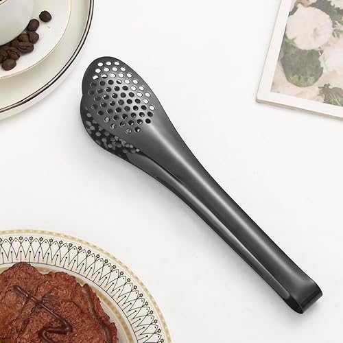 Vista 24 de Utensilios dorados para servir, juego de 8 piezas de acero inoxidable con cucharas de servir, tenedor de servir, cucharón de sopa, servidor