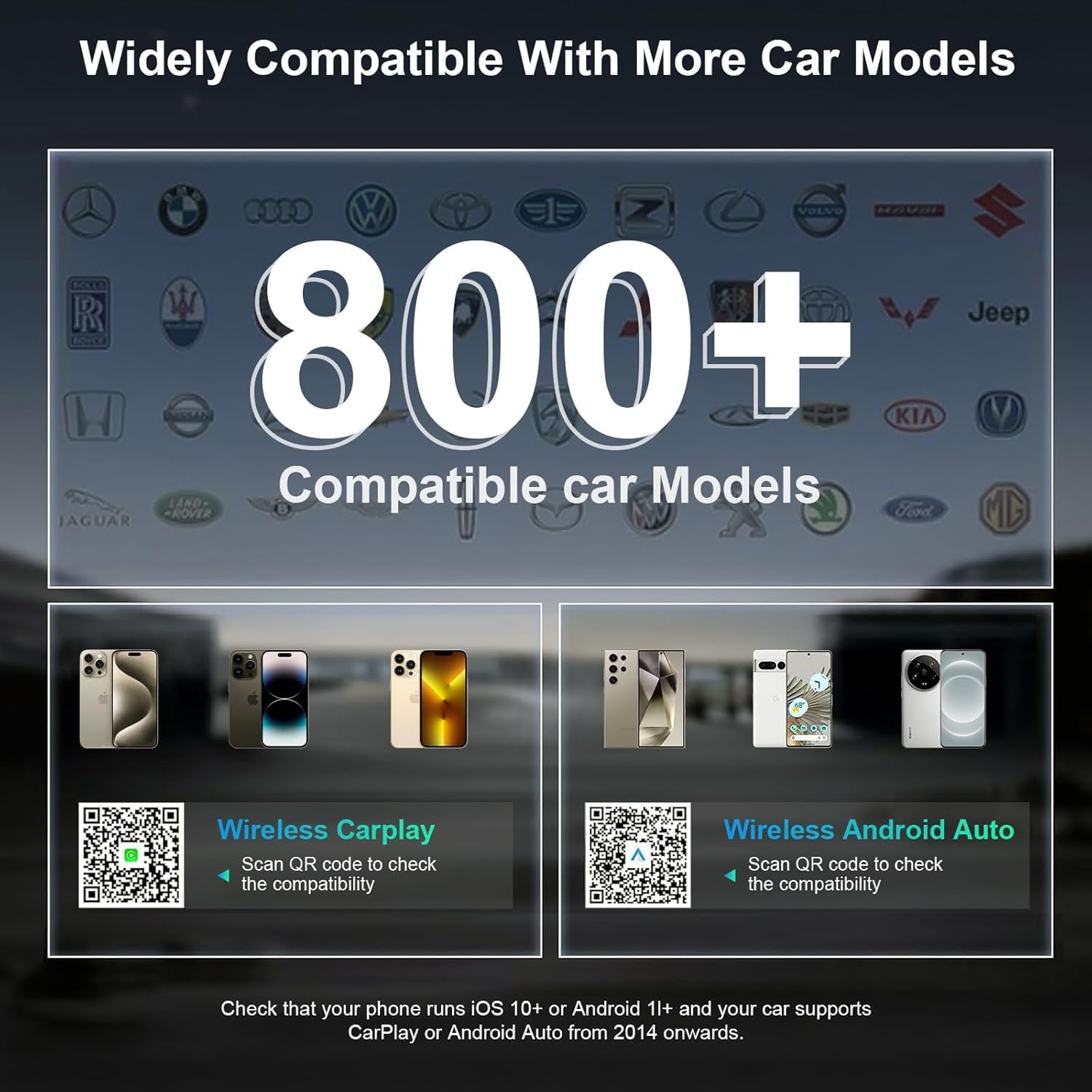 PWAYTEK 2 in 1 Adaptateur CarPlay sans Fil 2025 pour iPhone,Convertisseur USB-C/A 5GHz WiFi, Plug & Play Instantané, Compatible Voitures 2016+ et iOS 10+, Connexion Automatique Ultra-Rapide