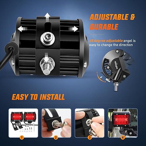 Miniatura 32 de Nilight - 2 luces LED de triple fila de 4 pulgadas, 60W y 6000LM, barra de luz para barcos y vehículos todoterreno con soporte de montaje en capó