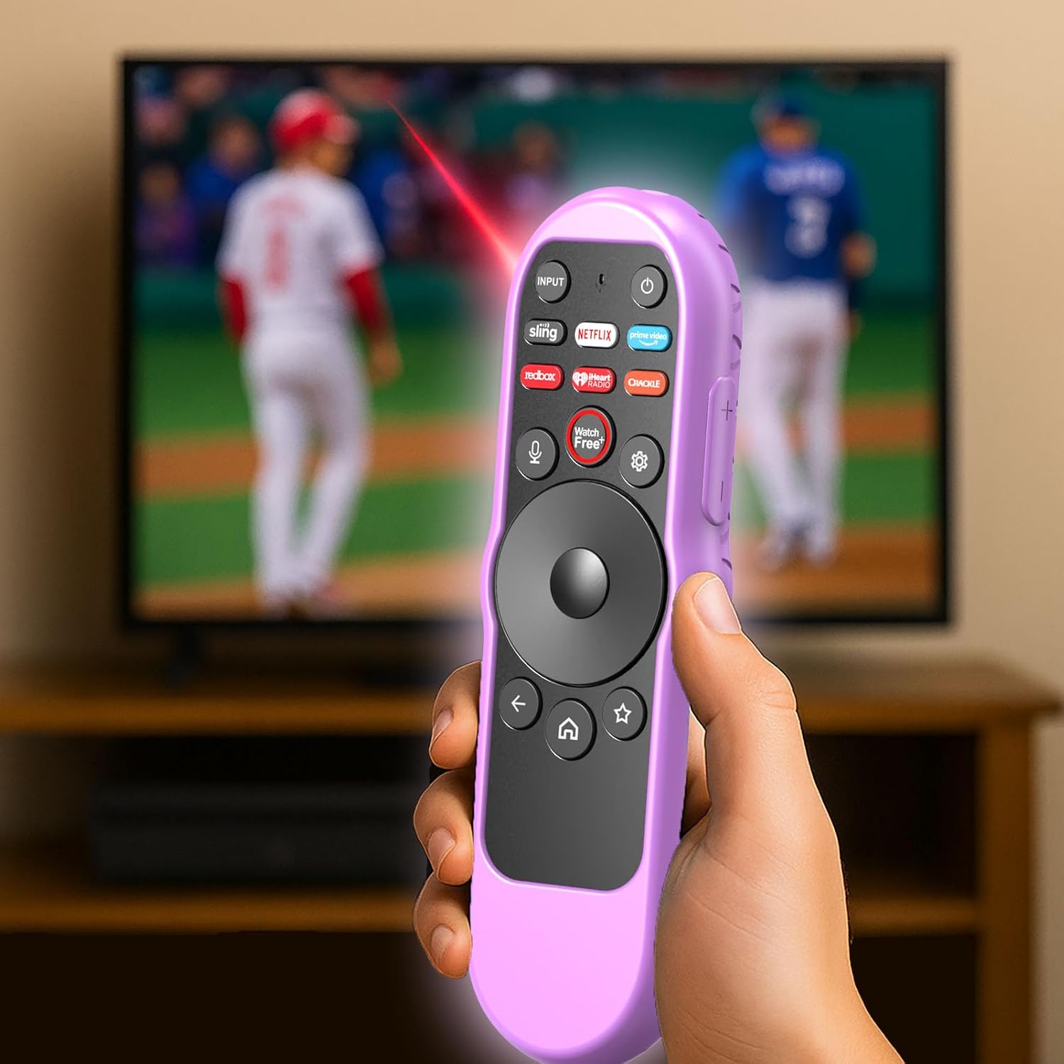 Case Cover for VIZIO XRT270 Smart TV Remote Control Silicone Skin Sleeve with Lanyard Glow in the Dark Purple image 4