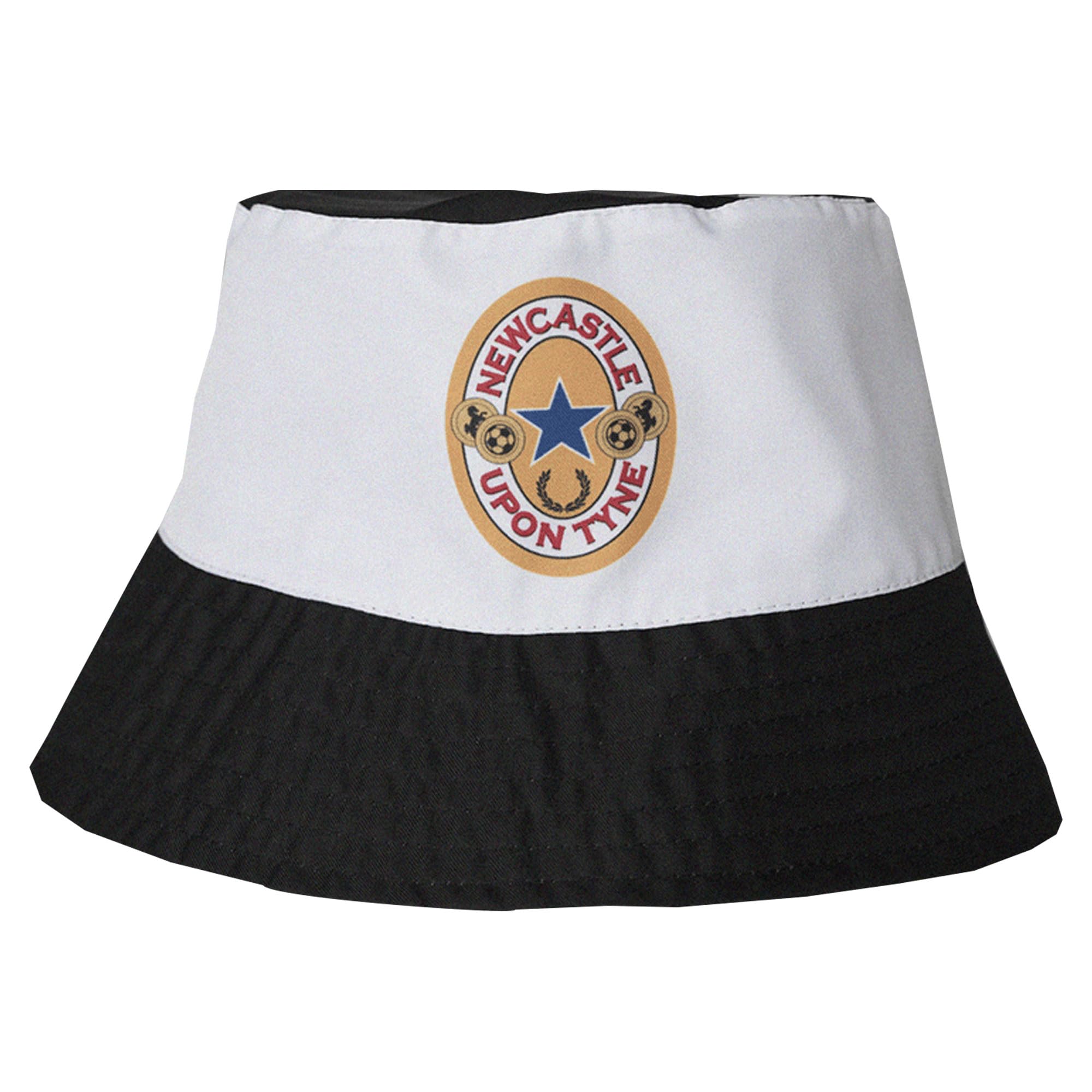 Beyond Happy Unisex Multicolor Newcastle Geordie Bucket Hat - Traditional Black & White Toon Sun & Rave Bucket Hat (Unisex) (Cotton, )