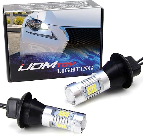 Miniatura 1 de iJDMTOY (2) No necesita resistencia JDM Red 21-SMD 7440 T20 Bombillas LED compatibles con luces de señal de giro traseras (sin hiperflash)