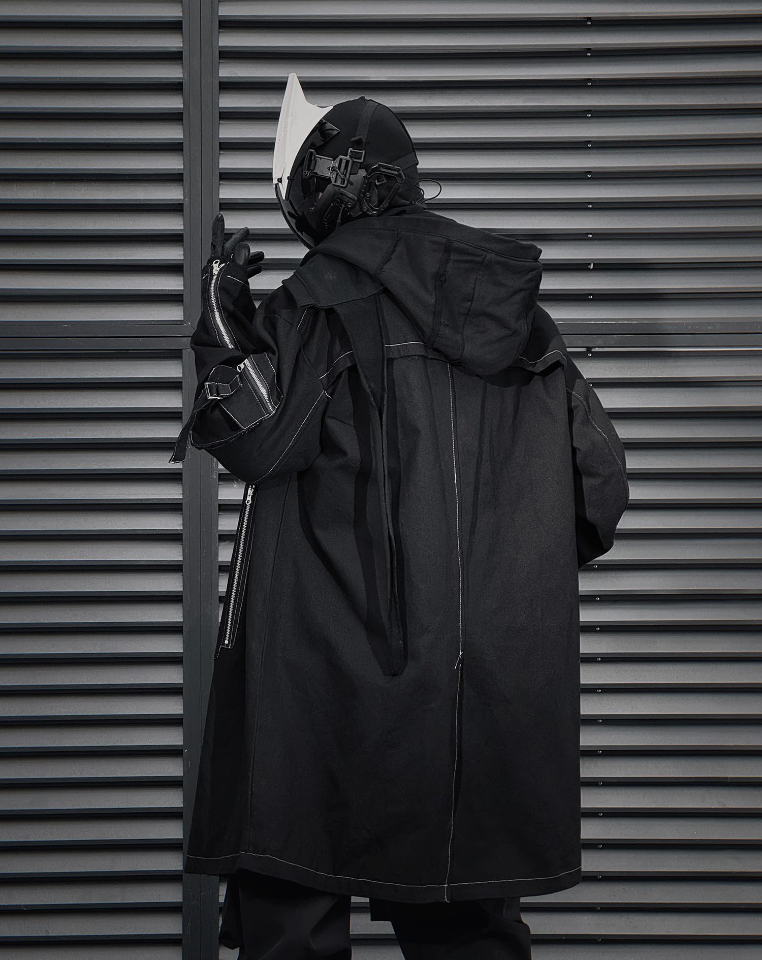 Niepce Inc Japanese Techwear Streetwear Herren Trenchcoat mit Reißverschluss