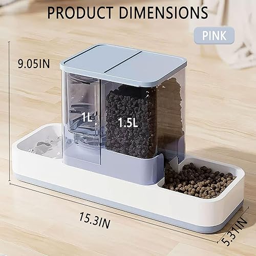 Miniatura 6 de kathson Gravity - Dispensador automático de alimentos y agua para gatos, bebedero automático para perros, 2 en 1, juego de cuencos de agua y