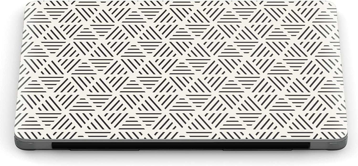 Mertak Hard Case Compatible with MacBook Pro 16 14 Air 15 13 inch M3 M2 M1 Mac 2024 2023 2022 2018 Lines Geometric Abstract Pattern Art Triangle Plastic Laptop Cover Basic Print Clear Protective