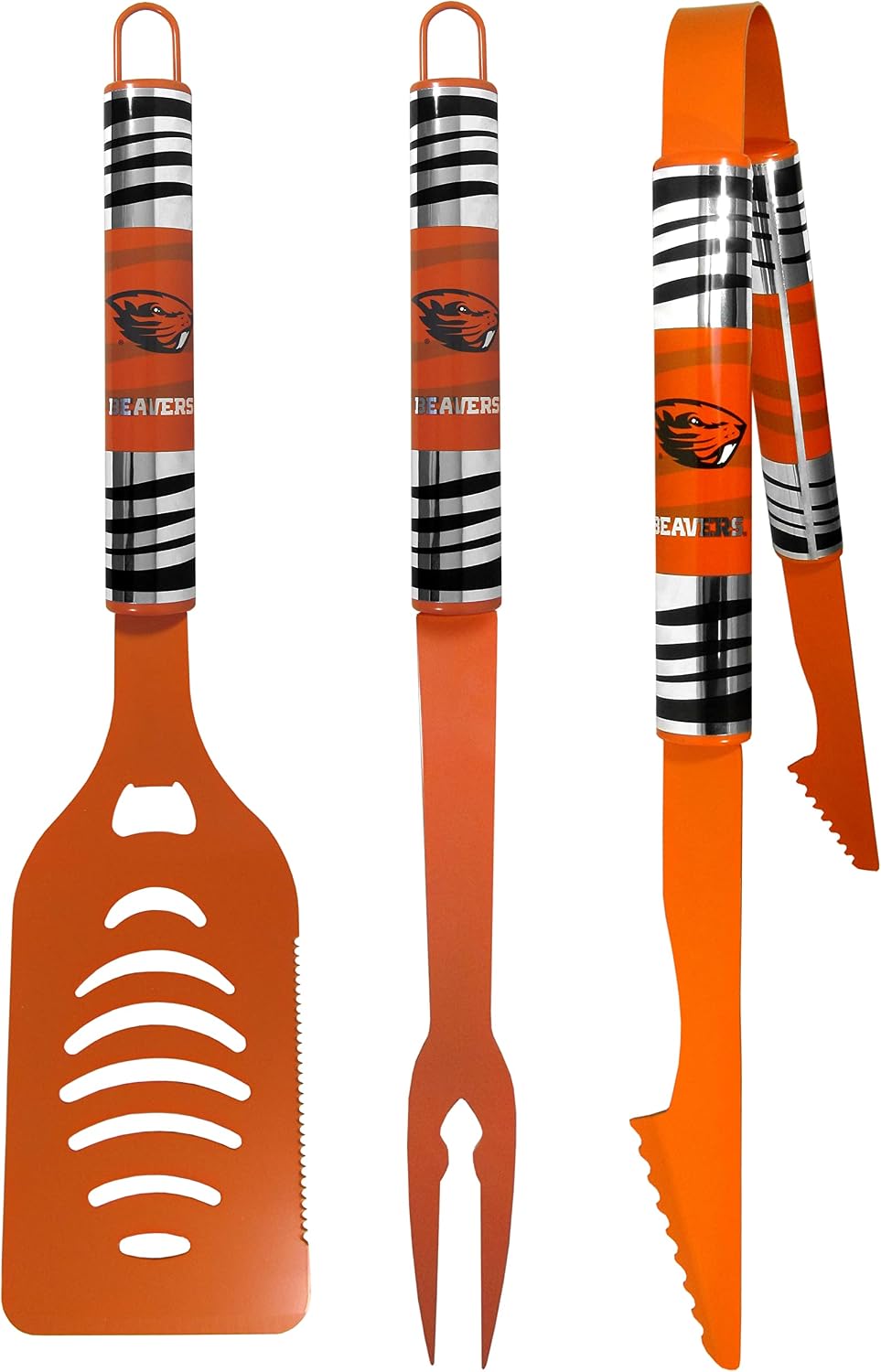 Siskiyou Sports NCAA Oregon State Beavers 3 pc Color BBQ Tool Set, Team Colors, One Size