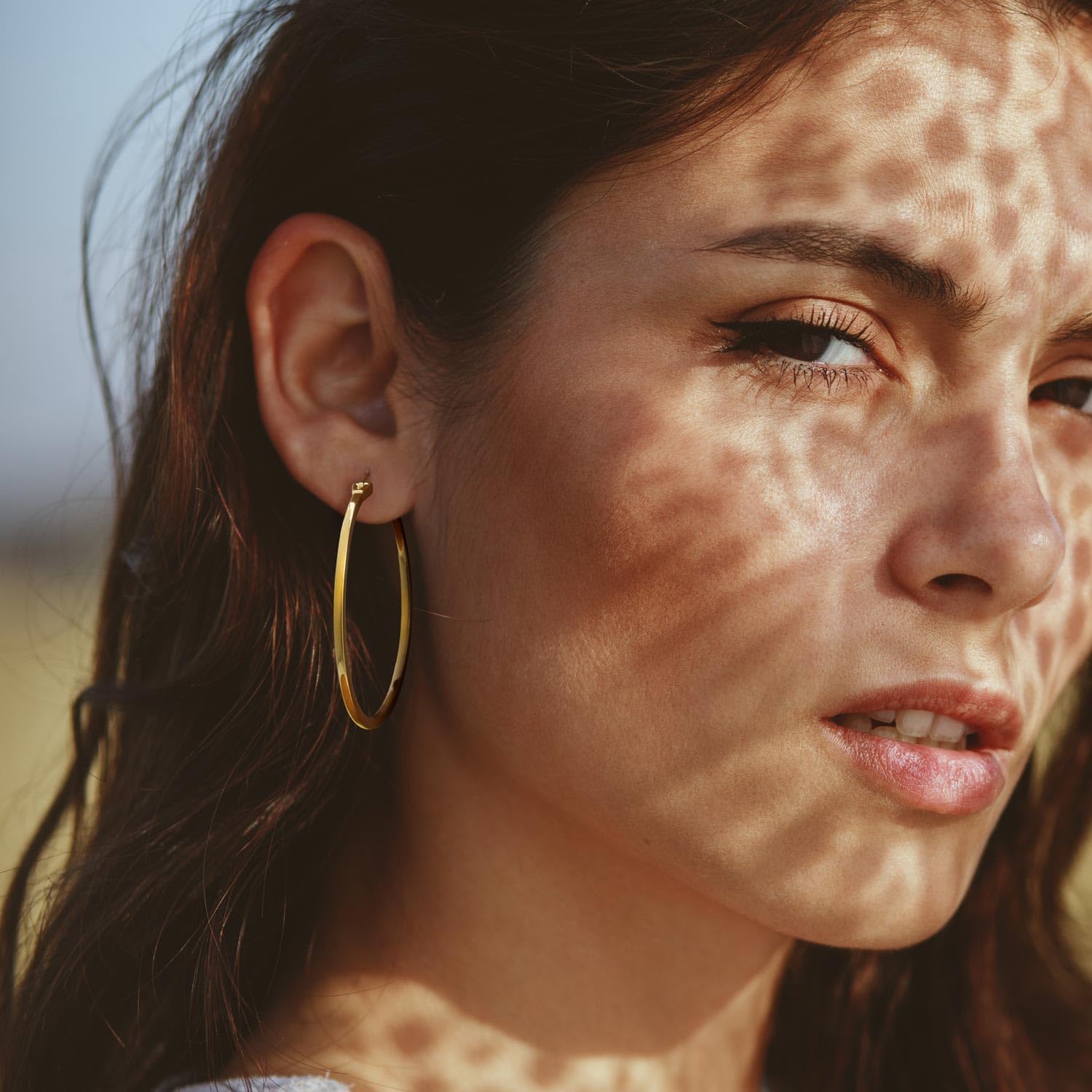 14K Gold Hoop Earrings for Women Large Gold Hoop Earrings Round Square-edge 14K Hoops Earring Womens Earring 40MM - Image 4