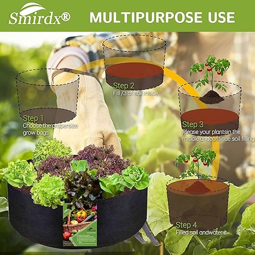 Miniatura 8 de 2 bolsas de cultivo de plantas, maceta grande de tela resistente de 30 galones para cultivo de tela duradera, contenedor de plantación para papa,