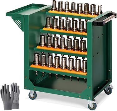 Heavy Duty Tool Cart Mechanic Utility Cart CNC Tool Holder Industrial Service Cart with Wheels for Warehouse Garage Repair ShopBT30