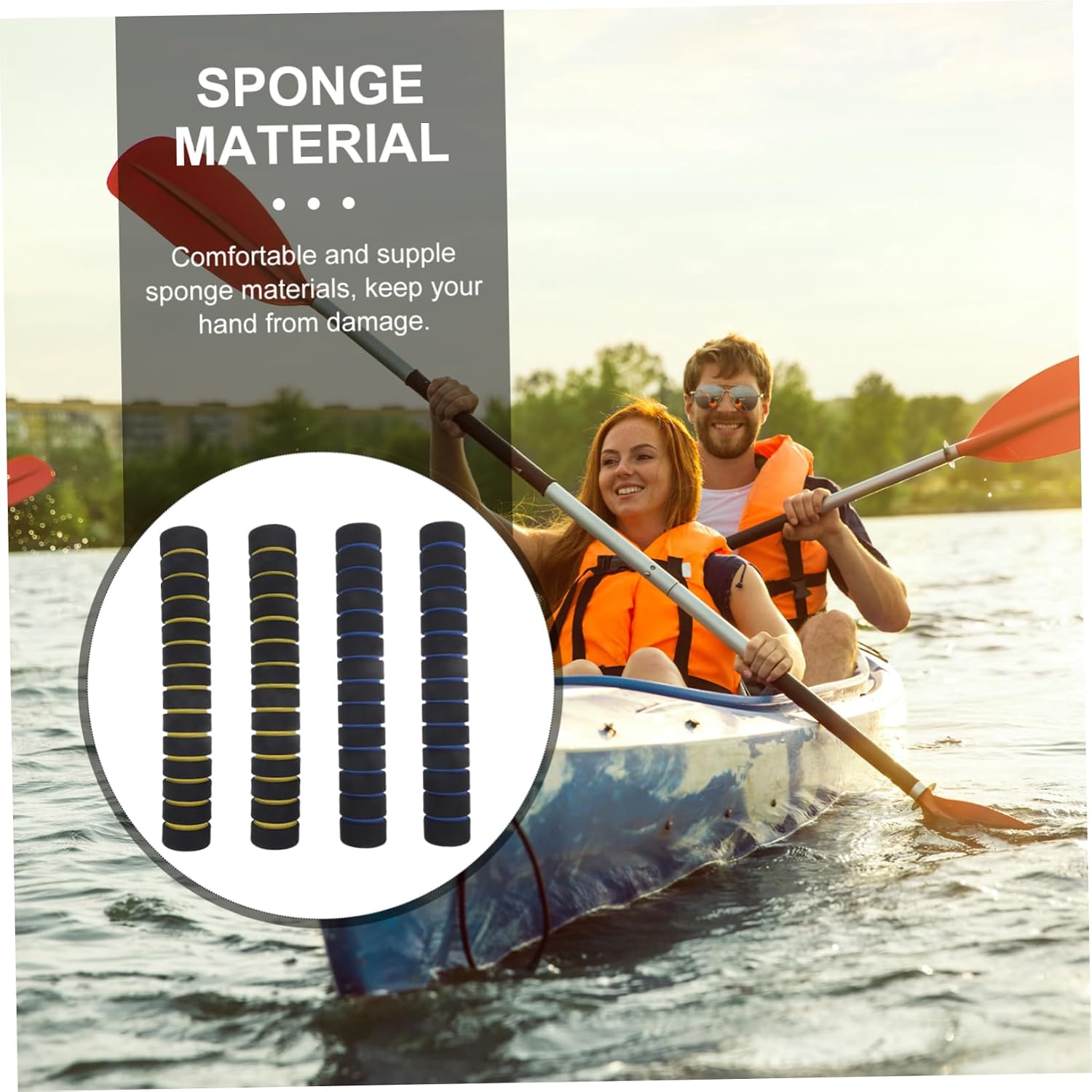 Colorful Sponge Grips Kayak Paddle Wraps Sponge Paddle Wraps Kayak Accessories Canoe Sponge Paddle Grips