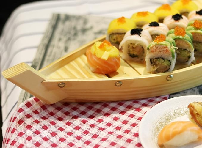 Bandeja de Madera para Servir Sushi 14.5 pulgadas miniatura 4