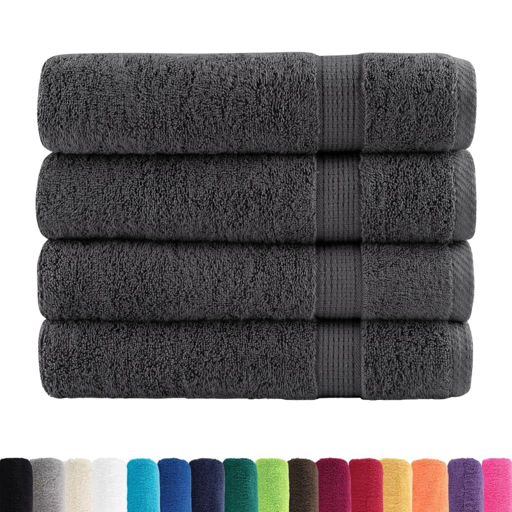vidaXL Asciugamani Premium SOLUND 4 pz Antracite 50x100 cm 600 g/m²
