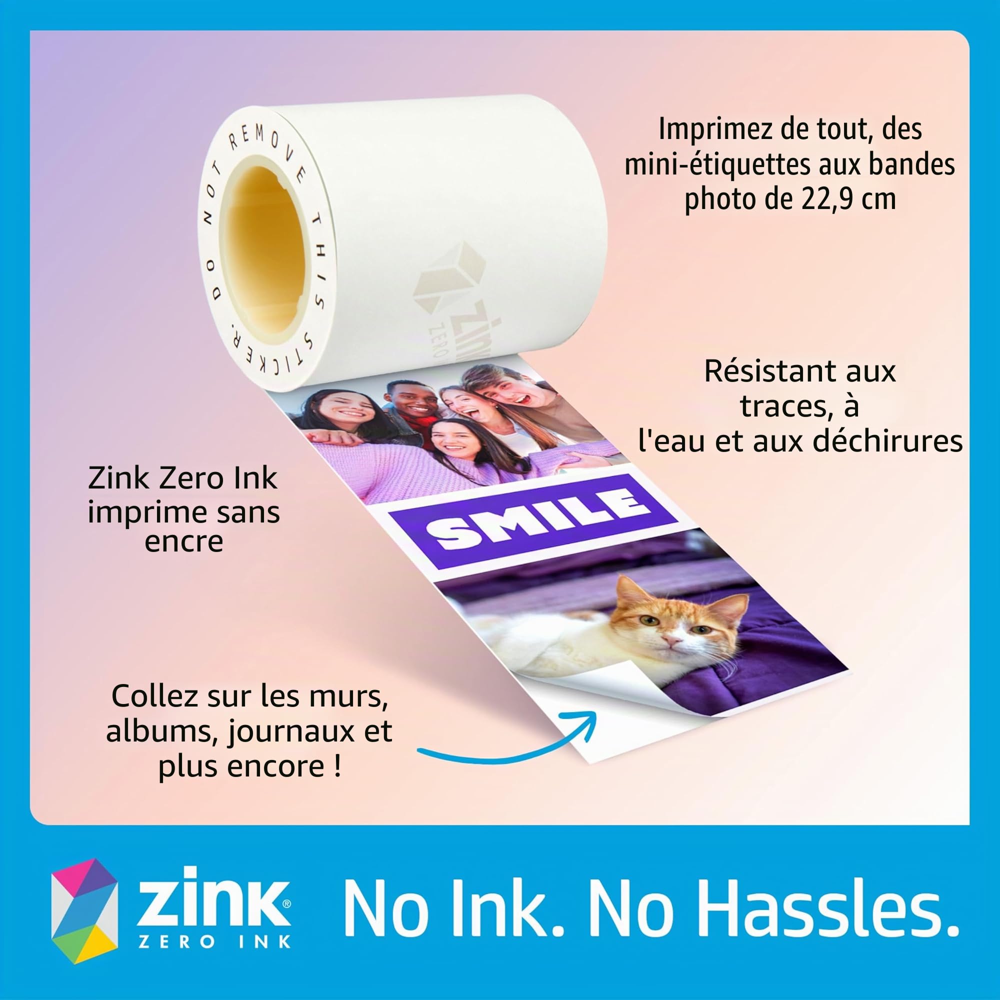 HP Imprimante Photo et étiquettes Couleur Portable instantanée Sprocket Panorama (Gris) avec étui, Rouleau Zink, Album Photo, marqueurs, Ciseaux, Ruban adhésif, Autocollants et Cadres