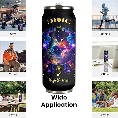 Miniatura 9 de Vaso de acero inoxidable con diseño de constelación de Sagitario para hombres y mujeres, fanáticos de la astrología, regalos de cumpleaños, vaso del