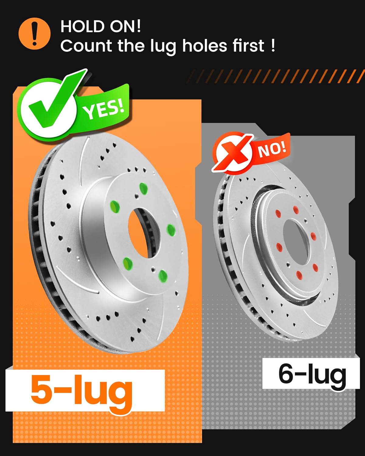 motorevo front brake pads and rotors kit compatible with tacoma [2005-2015 5 lug wheels, not for 6 lugs] anti-rust geomet coated brake rotors [275mm 10.8in] front drilled slotted brake rotors kit front 2005-2015 (5 lug, not for 6 lug) (10.8in) front