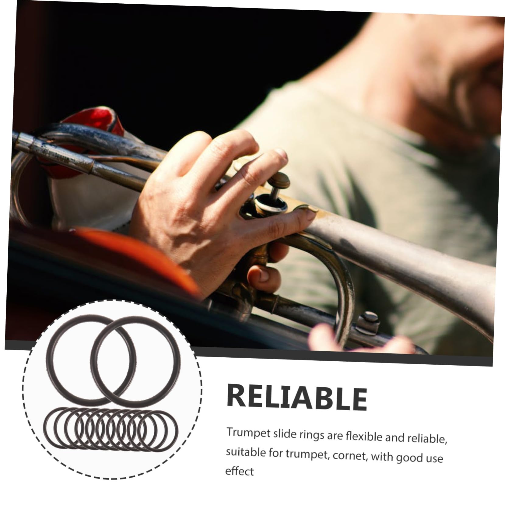 20 Anneaux en Caoutchouc pour Trompette, Accessoires de Protection Sonore et Pare-chocs, pour Coulisse de Trompette, Lot Pratique de 20 Pièces