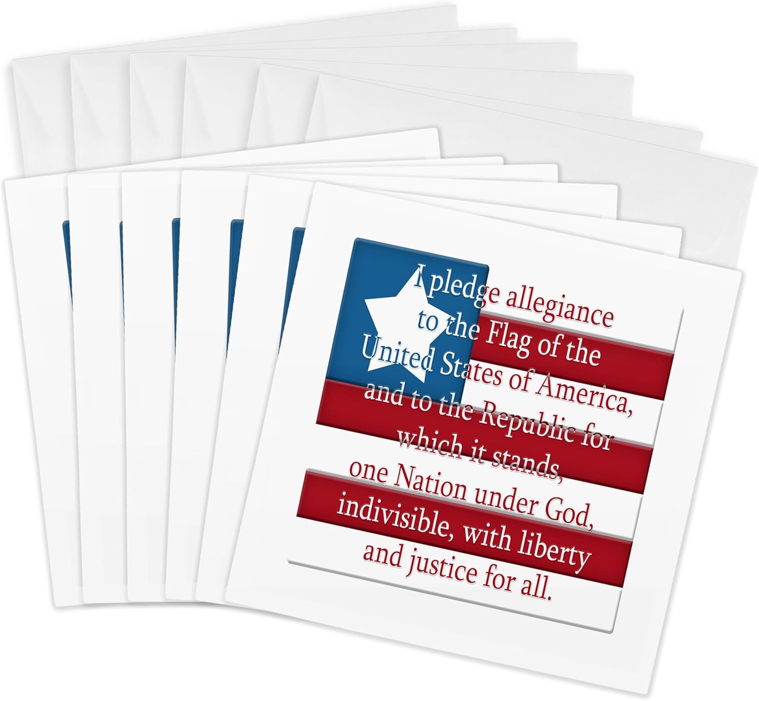 3dRose Greeting Cards I Pledge Of Allegiance On A USA