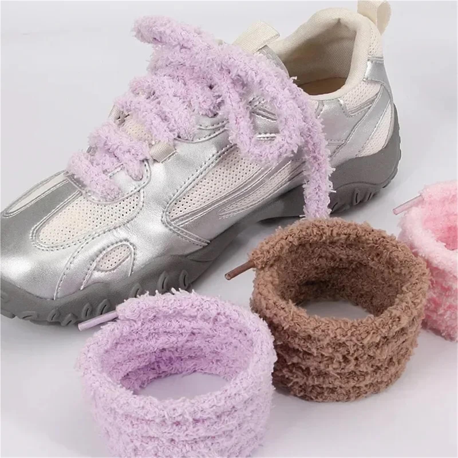 Cordones esponjosos casuales para zapatos, 1 cm de ancho, cuerda redonda, para otoño, 20 pares para zapatos casuales