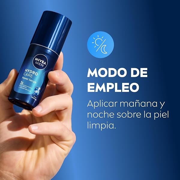 NIVEA MEN HydroCare Power Serum 30 ml - Sérum de Hidratación Intensa con Efecto Prolongado 72h - Protege de la Sequedad - Con Macro y Micro Ácido Hialurónico, Vitaminas B5, C y E - Todo Tipo de Piel - 4