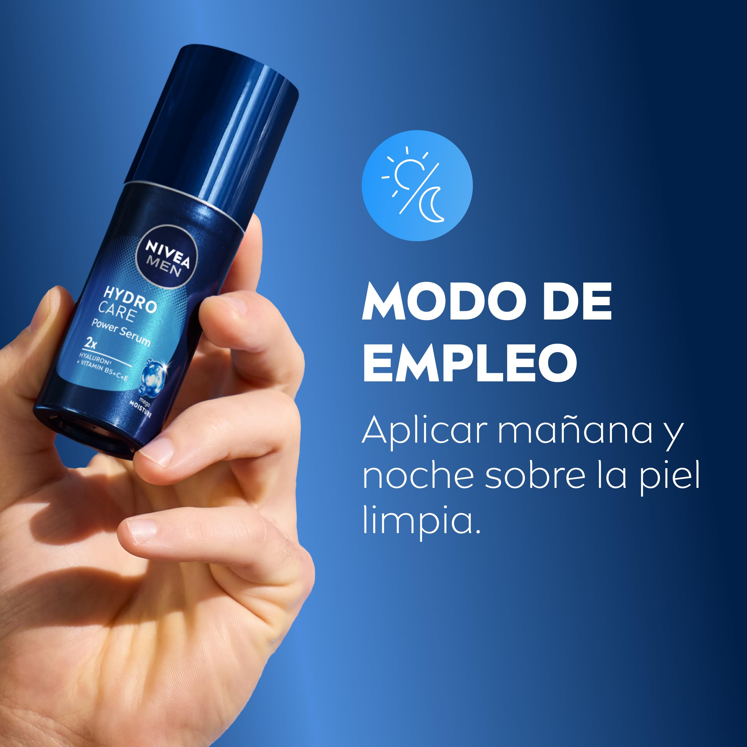 NIVEA MEN HydroCare Power Serum 30 ml - Sérum de Hidratación Intensa con Efecto Prolongado 72h - Protege de la Sequedad - Con Macro y Micro Ácido Hialurónico, Vitaminas B5, C y E - Todo Tipo de Piel - 4
