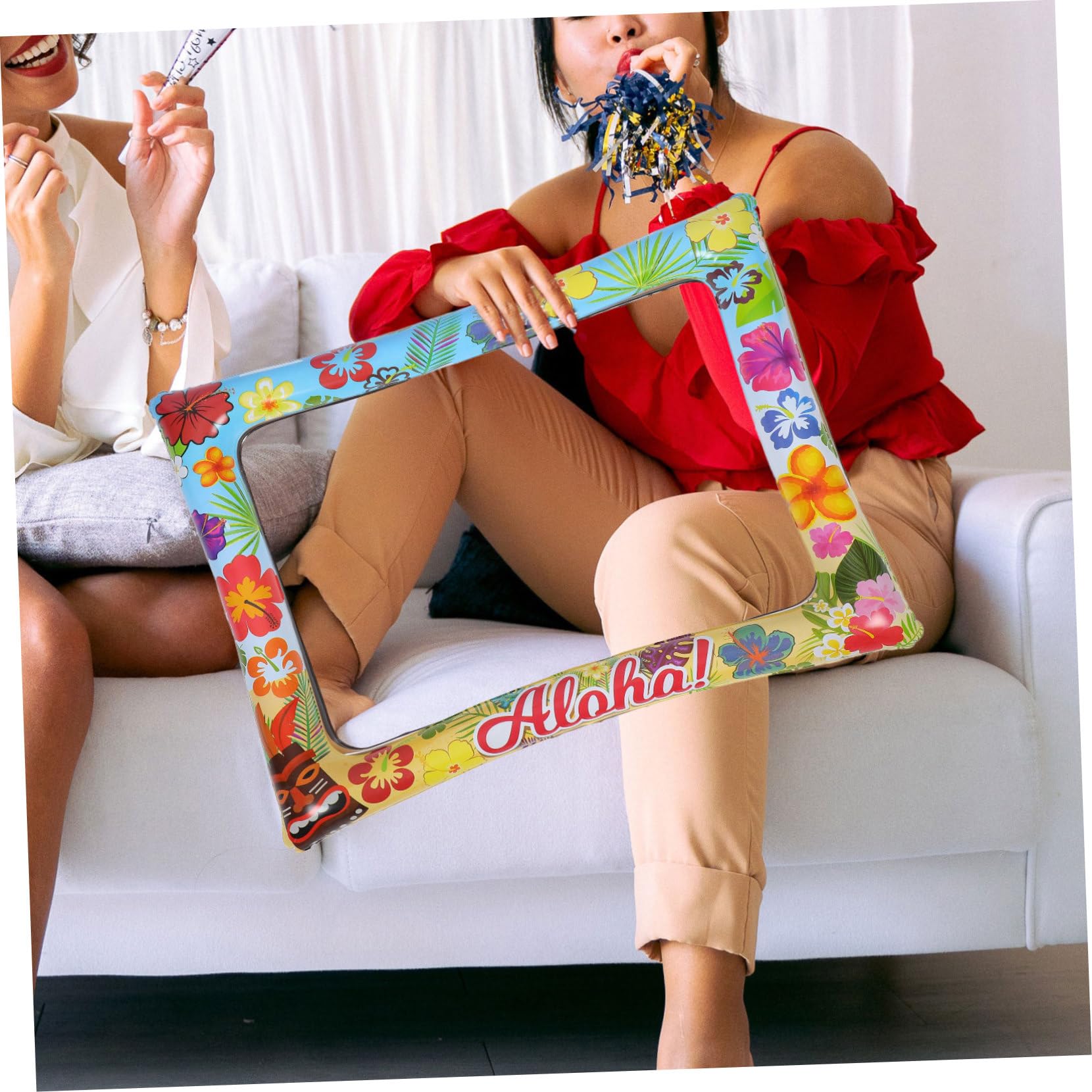 TOYANDONA 3 Stück Aufblasbarer Foto Rahmen für Partys Hawaii Design Leicht und Tragbar für Fotos und Party Dekoration Vielseitig Einsetzbar für Hochzeiten Übernachtungspartys und Silvester