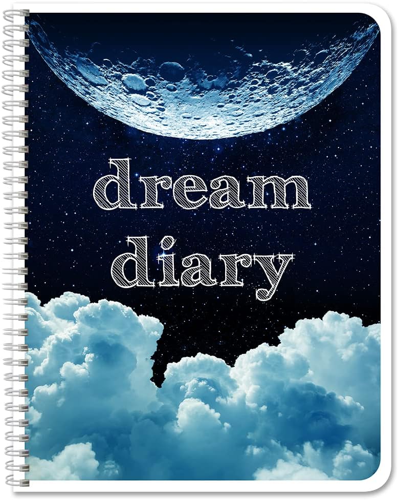 BookFactory Dream Diary/Dream Journal/Log Book- 120 Pages - 8.5" x 11", Durable Thick Translucent Cover, Wire-O Binding (LOG-122-7CW-PP(DreamDiary)-DX)