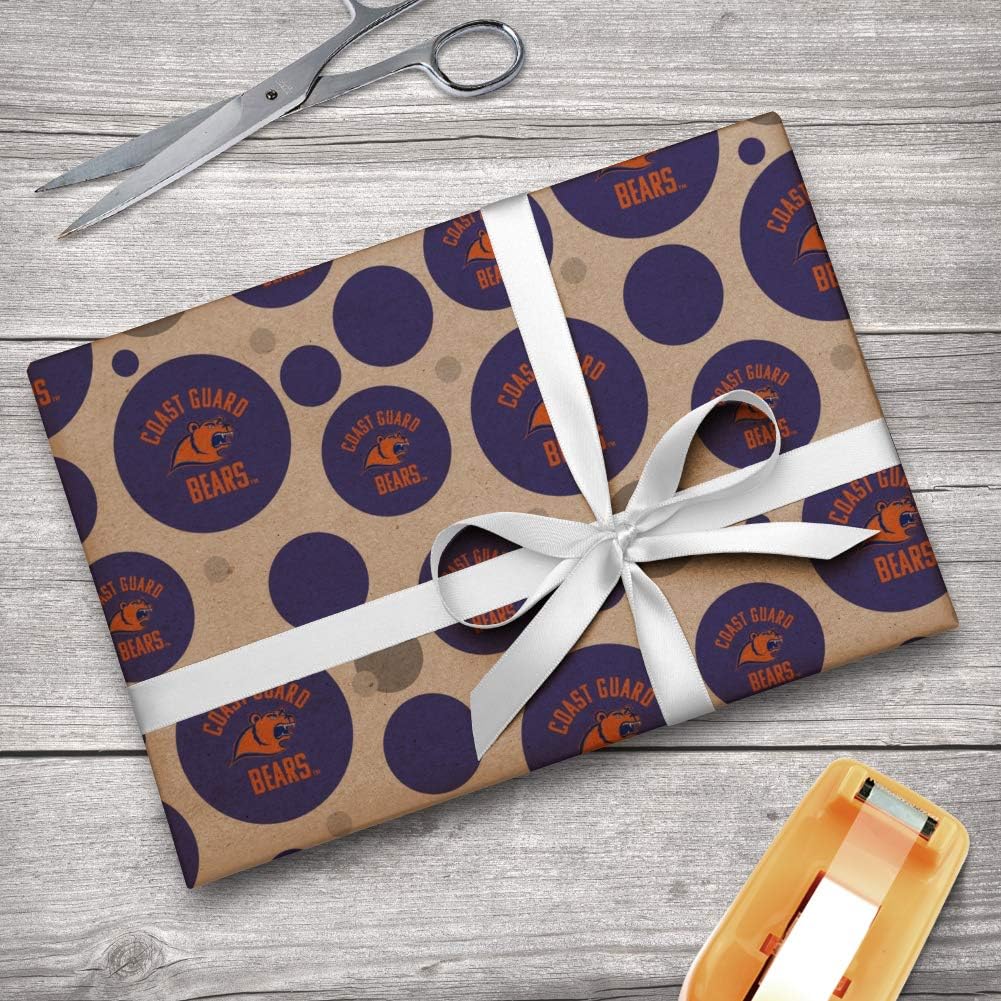 GRAPHICS & MORE U.S. Coast Guard Academy Official Bears Premium Kraft Gift Wrap Wrapping Paper Roll