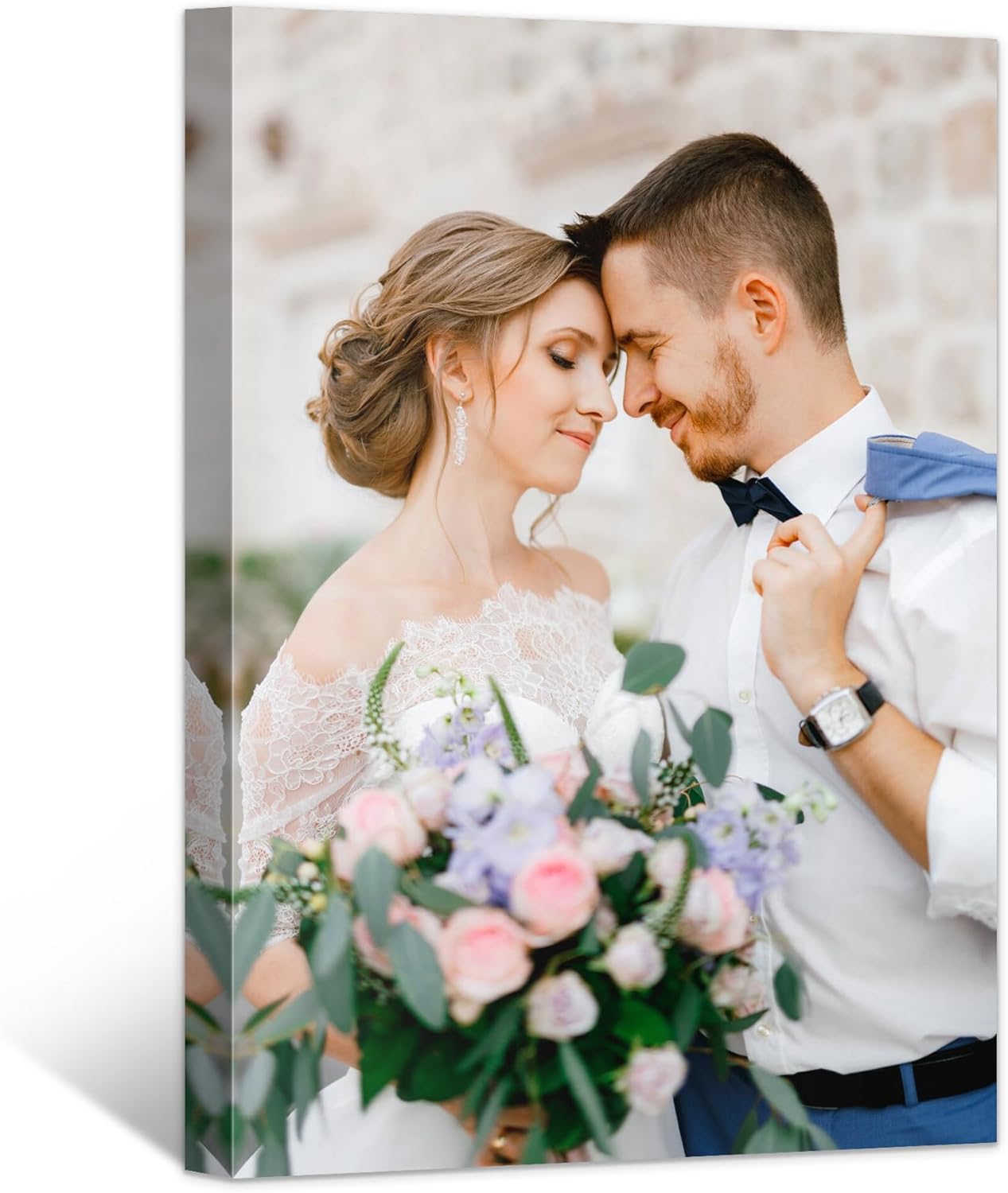 Custom Canvas Prints with Your Photos, Customized Framed Canvas Wall Art for Bedroom, Living Room, Lover Baby Family Pet Picture (16" X 16")