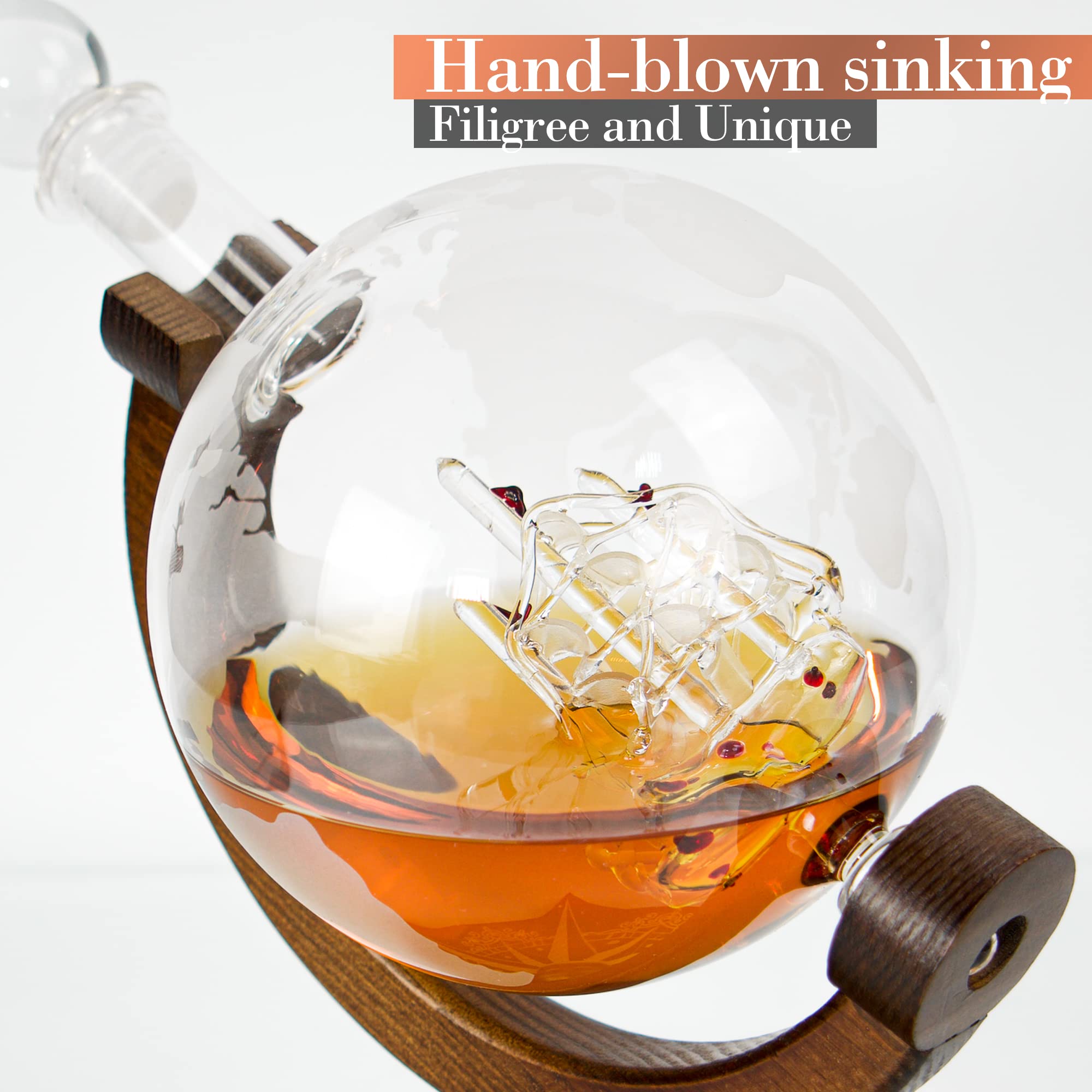 Grimm & Brothers: Caraffa per whisky da 850 ml con biglietto di auguri – accessorio per whisky – whiskey – accessorio da whisky – whisky decanter - whiskey decanter – decanter per whiskey