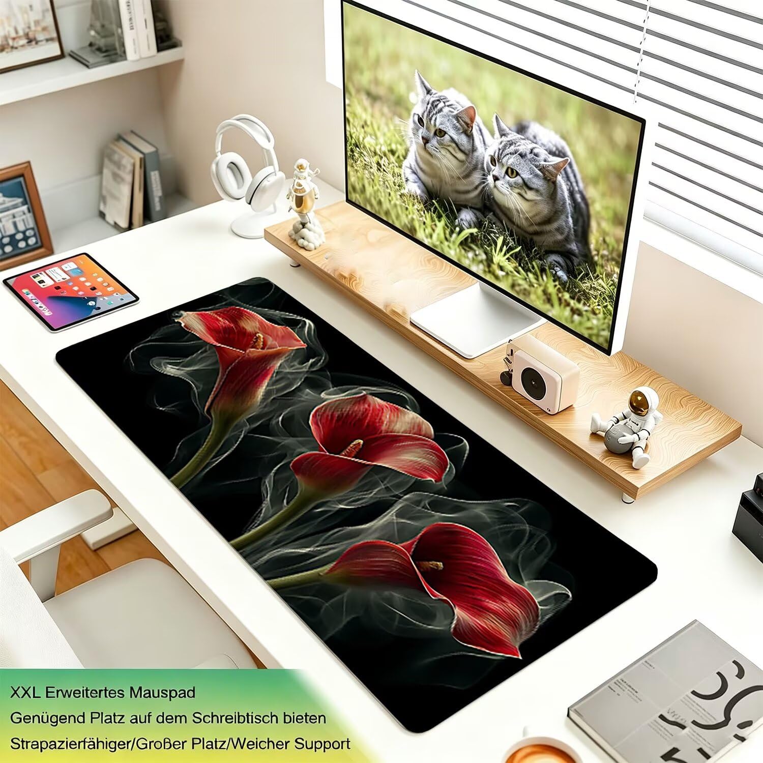 Tappetino Mouse Gaming XXL, Mousepad 1200x600x4mm nero cartamo-2 0x0-229 | Tappetino Scrivania con Base in Gomma Antiscivolo Bordi Cuciti per Computer, PC, Migliora la Precisione e la Velocità