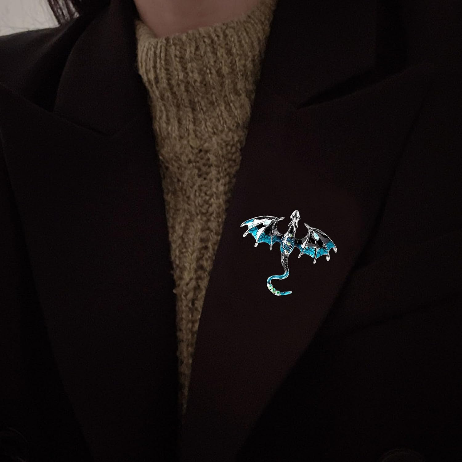 Enamel Dragon Brooch Vintage Punk Animal Brooch Domineering Flying Dragon Brooch Personality Clothing Hat Bag Accessories for Men and Women image 4