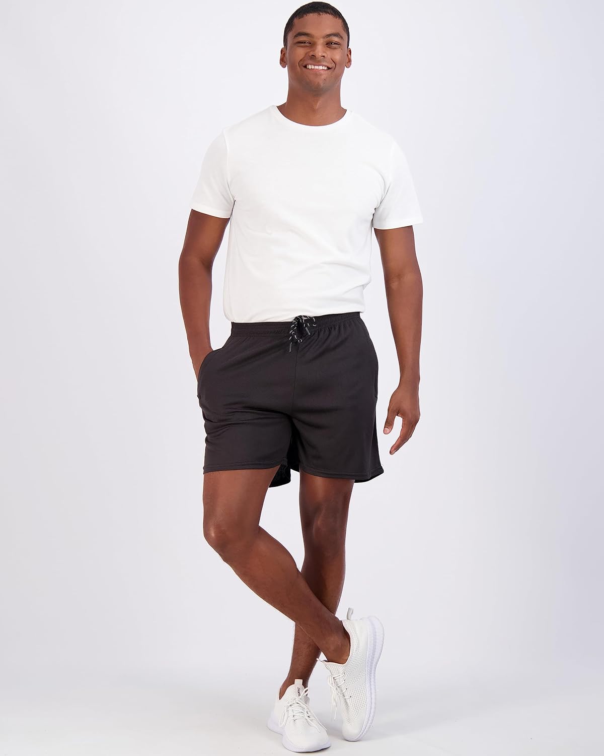 Real Essentials 4 Pack: Men's Mesh 5" Athletic Zipper Shorts Workout Gym Running Basketball (Available in Big & Tall) - Image 5