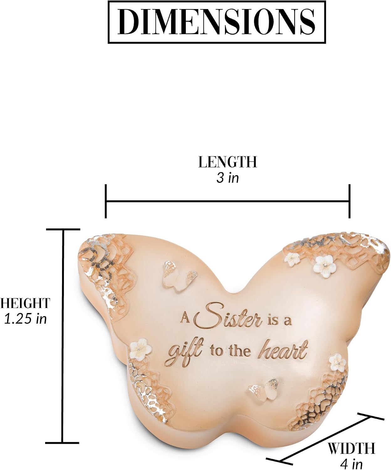 Pavilion Gift Company - Sister - Butterfly-Shaped Keepsake Box Sister Sissy Sibling Appreciation Home Desk Keepsake Decor image 5