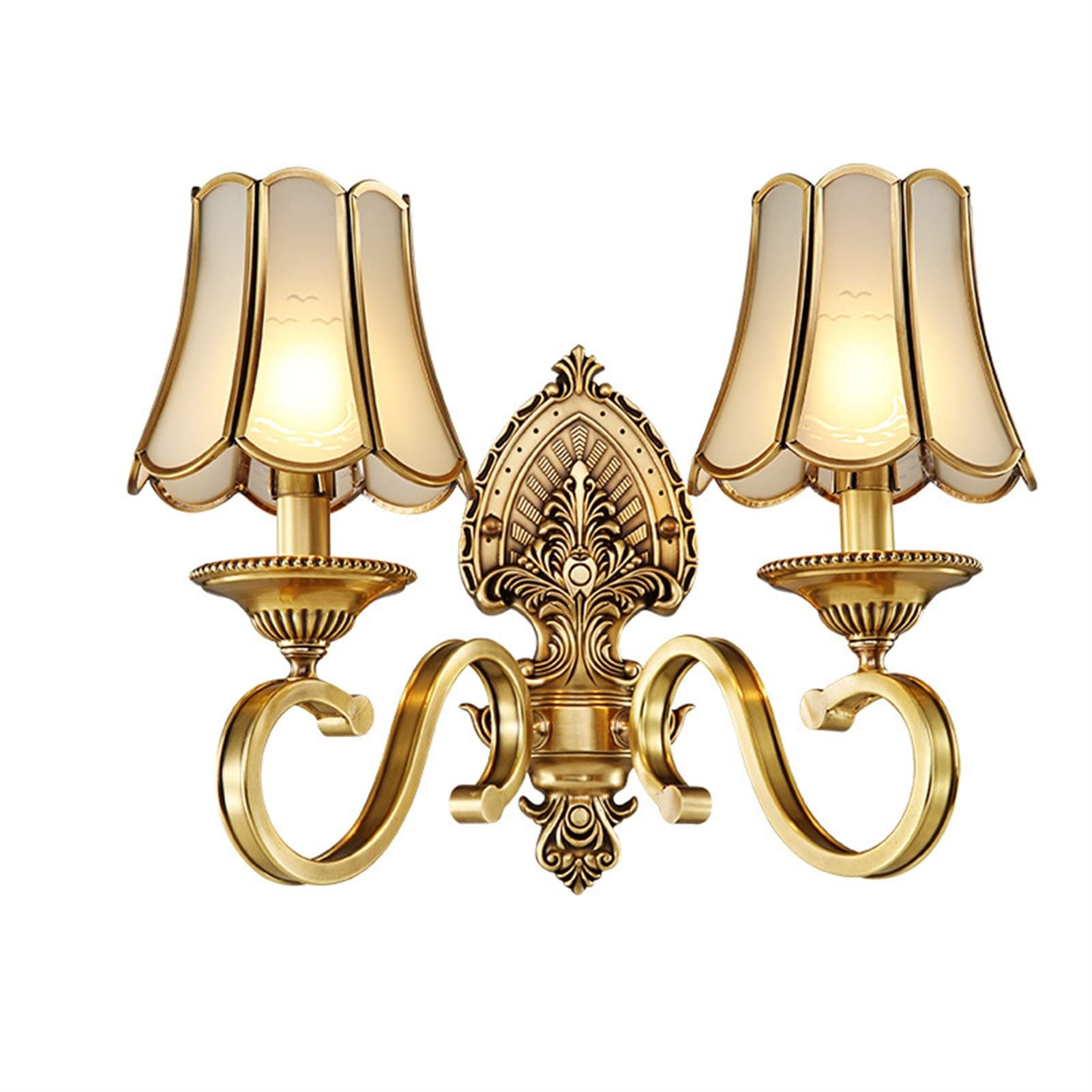 IUokLU Wall Sconce Light Fixture Indoor Bedside Lamp Wall Wash Light Double Head Wall Light Sconces Living Room Bedroom Lamp Corridor Copper Wall Lamp Lighting Fixtures