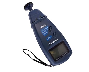 CyberTech 3 in 1 Tri-Mode Contact and Laser Non-Contact RPM Tach Digital Photo Tachometer and Linear Speed Surface Distance Measure Meter with Four Wheels