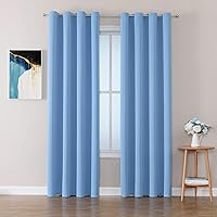 Vista 36 de ChrisDowa - Cortinas blackout con ojales para habitación y sala, juego de 2 paneles de cortinas con aislamiento térmico, gris oscuro, 42 x 63