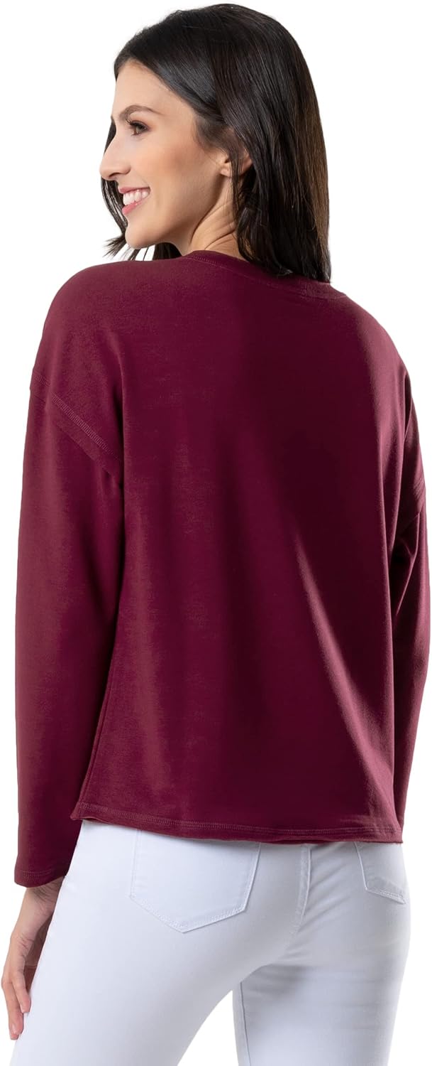 Lee womens Crew Neck Cropped Waffle Knit Pullover Top - Image 2