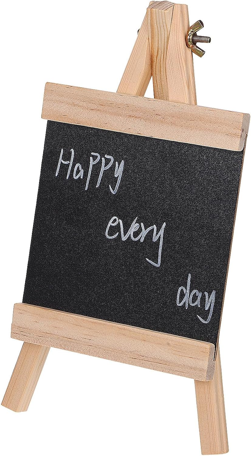 PRETYZOOM Small for Reusable 12x23cm Sign Stand with Chalkboard Wooden Easy to Clean Tabletop Home and Restaurant Decor