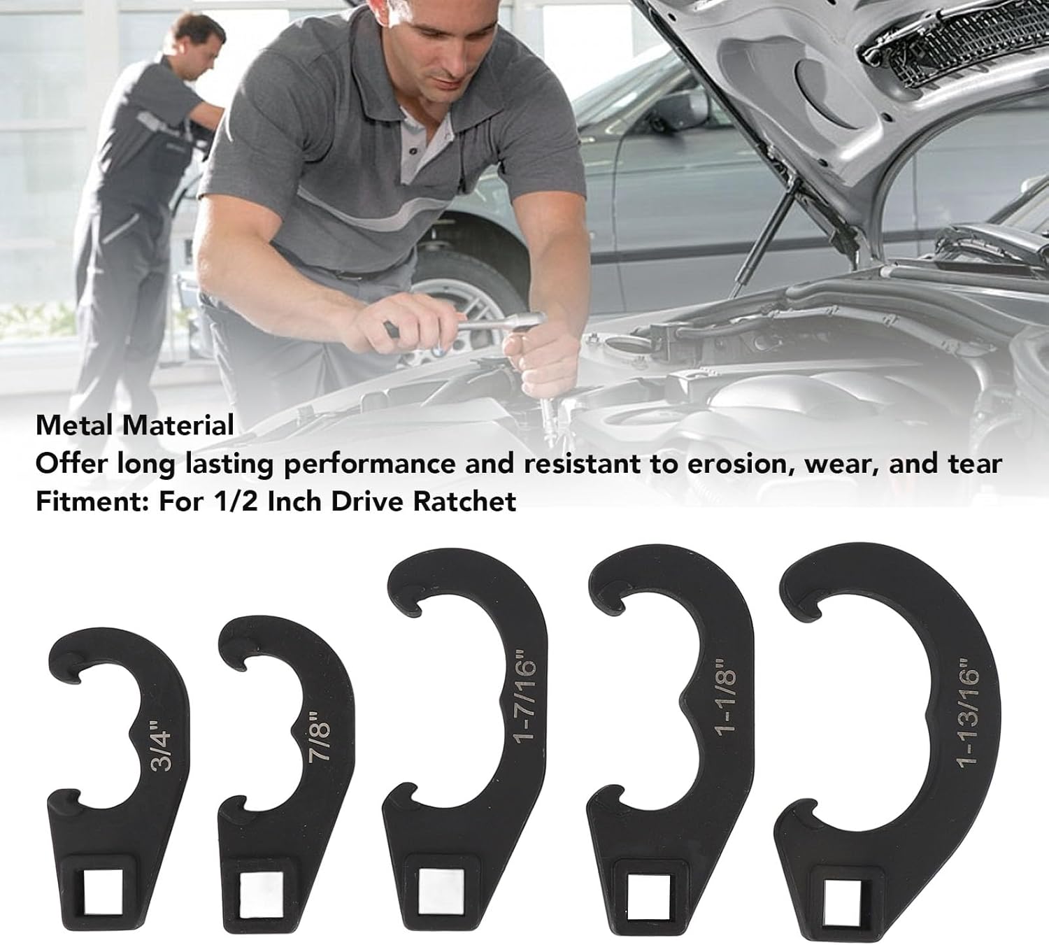 5Pcs Tie Rod Arm Adjusting Tool Set, Steering Tie Rod End Adjusting Sleeves Adjustment Tool Kit, Metal High Flexibility Effortless Use Tie Rod Adjusting Tool