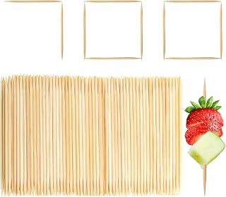 700 Pcs Bamboo Toothpicks, 2.5 Inch Double-Pointed Sticks for Appetizers, Fruit, Cocktails and Teeth Cleaning, Bulk Picks for Party, Kitchen and Household Use (700)
