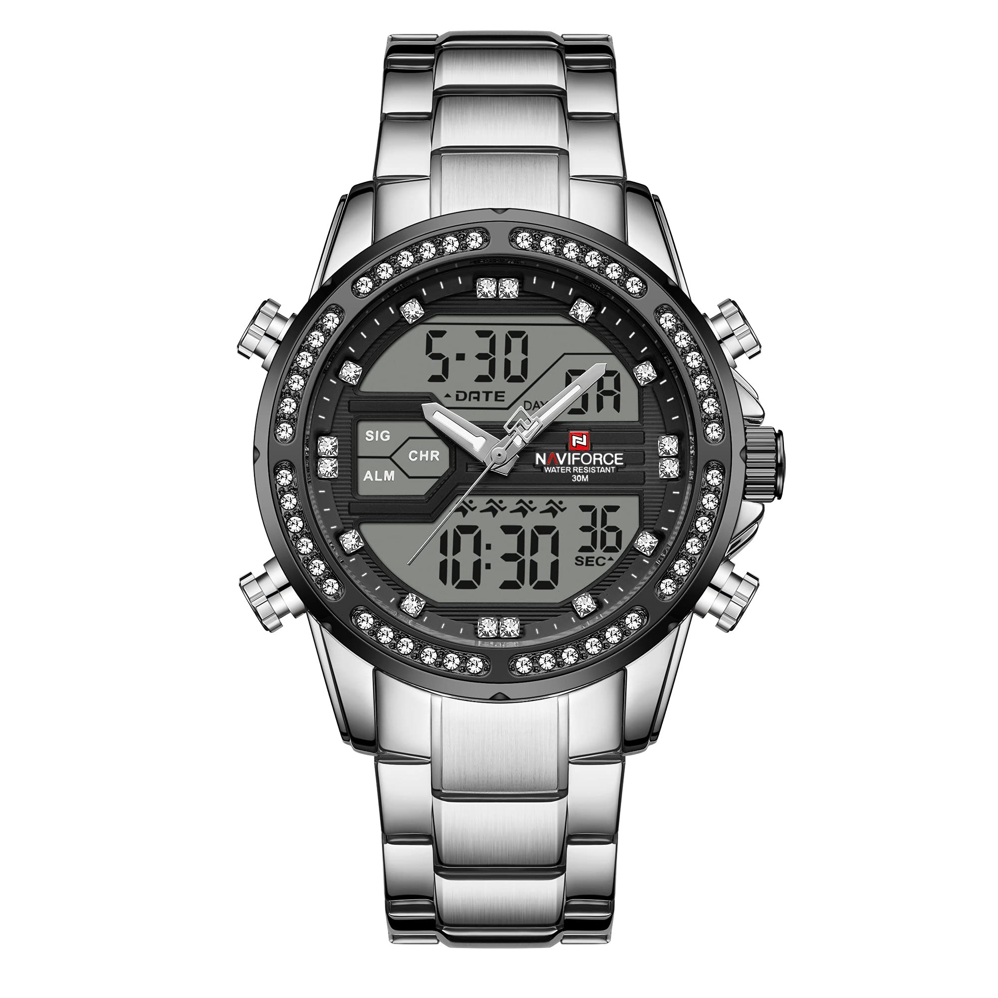 NAVIFORCE NF9190-BK NF9190 Analog-Digital Watch - for Men (B09L7XD53L) Amazon Price History, Amazon Price Tracker